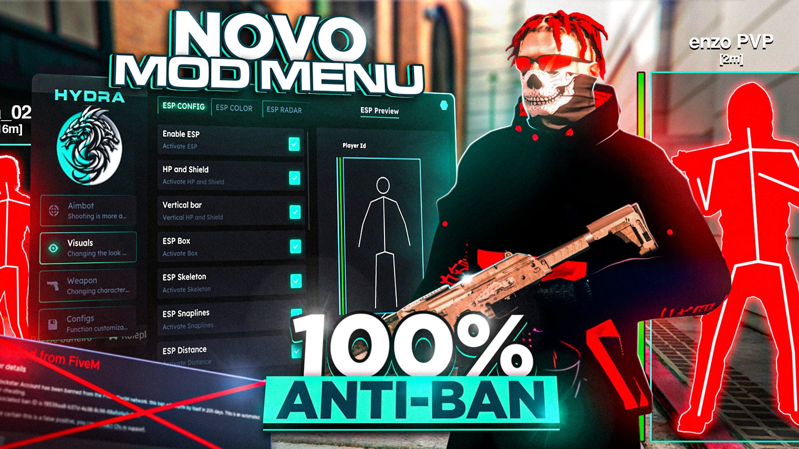Hydra MENU - MOD 100% EXTERNO E LEGIT! [GTA RP/FIVEM]