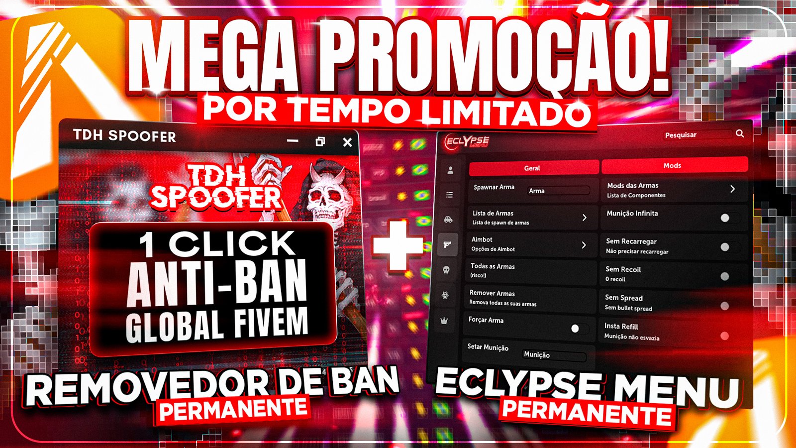 MEGA PROMOÇÃO! ECLYPSE MENU + EXECUTOR REDENGINE + REMOVEDOR DE BAN 1 CLICK [GTA RP/FIVEM]